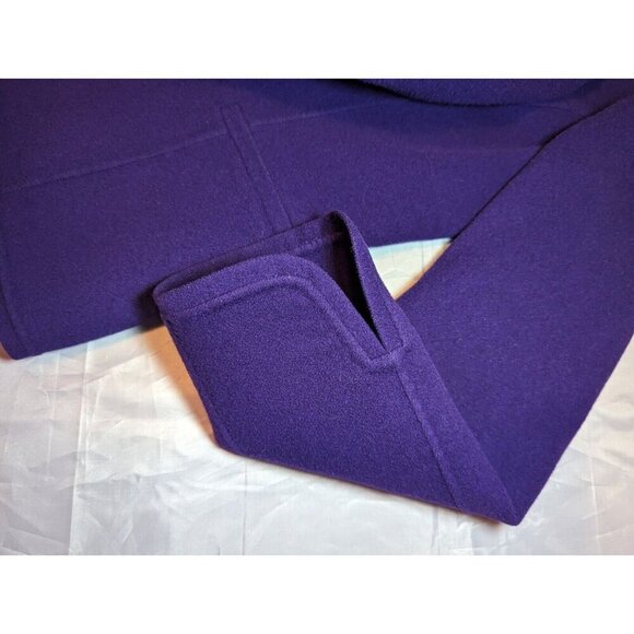 Talbots Dark Purple 100% Wool Open Blazer Size 6 Lined Shoulder Pads - Picture 11 of 14